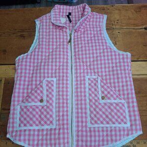 Pink/White Checkered Vest by Styleholic